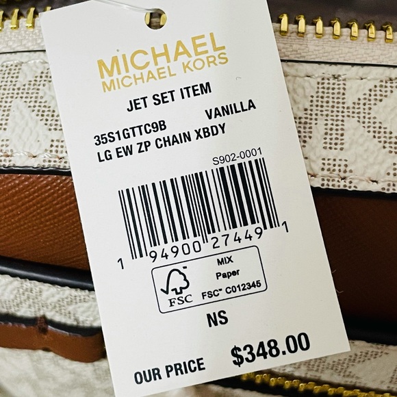 NWT Michael Kors Jet Set Large Logo Crossbody Bag - Picture 10 of 12